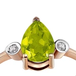 Diamant Peridot Tropfen Ring Diamant Peridot Tropfen Ring
