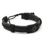 Diamantbesetztes Gold-Silber Kayra Unisex Lederarmband Diamantbesetztes Gold-Silber Kayra Unisex Lederarmband