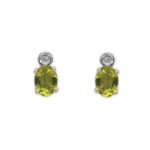 Oval Kesim Peridot Pırlanta Küpe Oval Kesim Peridot Pırlanta Küpe