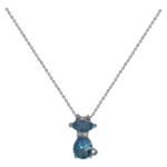 Blue Topaz Kedi Pırlanta Kolye