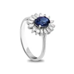 1,22 Karat Saphir-Baguette-Diamantring
