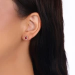 Ovaler Rubin Diamant Ohrringe