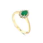 Tropfen Smaragd Diamant Ring