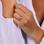 Tropfen Smaragd Diamant Ring