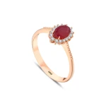 Ovaler Rubin Diamant Ring