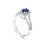 Saphir Ovaler Diamant Ring