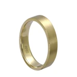 Glatter Matt Gold Ehering (4 mm) Herrenmodell