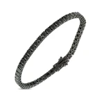 6,40 Karat Unisex Rivière-Armband mit schwarzen Diamanten
