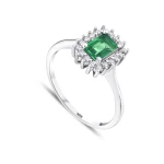 1,00 Karat Smaragd-Diamantring