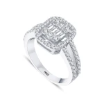 0,93 Karat Baguette-Diamantring