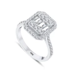 0,90 Karat Baguette-Diamantring 0,90 Karat Baguette-Diamantring
