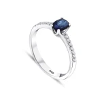 Ovalschliff Saphir-Diamantring Ovalschliff Saphir-Diamantring
