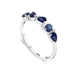 Halbmemory Saphir-Diamantring