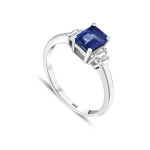 1,26 Karat Smaragdschliff Saphir-Diamantring 1,26 Karat Smaragdschliff Saphir-Diamantring