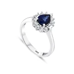 Tropfenschliff Saphir-Diamantring