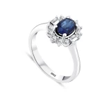 Ovalschliff Saphir-Diamantring Ovalschliff Saphir-Diamantring