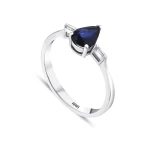 0,43 Karat Tropfen-Saphir-Diamantring 0,43 Karat Tropfen-Saphir-Diamantring