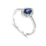 0,82 Karat Tropfen-Saphir-Diamantring