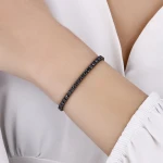 6,40 Karat Unisex Rivière-Armband mit schwarzen Diamanten