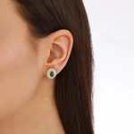 Diamant Anturage Smaragd Ohrring