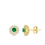 0,64 Karat Smaragd-Diamantohrringe
