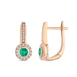 0,64 Karat Smaragd-Diamantohrringe