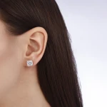 0,57 Karat Prinzessschliff-Diamantohrringe 0,57 Karat Prinzessschliff-Diamantohrringe