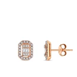 0,21 Karat Baguette-Diamantohrringe 0,21 Karat Baguette-Diamantohrringe