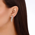 Blumen-Design Diamantohrringe Blumen-Design Diamantohrringe