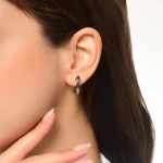 0,50 Karat Saphir-Unendlich-Diamant-Ohrringe 0,50 Karat Saphir-Unendlich-Diamant-Ohrringe