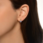 0,64 Karat Saphir-Diamant-Ohrringe