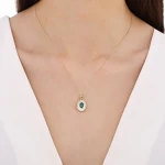 1,26 Karat Smaragd-Diamant-Kette