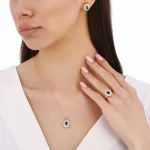 1,26 Karat Smaragd-Diamant-Kette