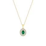 1,26 Karat Smaragd-Diamant-Kette