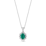 0,74 Karat Smaragd-Diamant-Kette