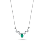 0,25 Karat Smaragd-Diamant-Kette