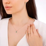 0,32 Karat Smaragd-Diamantkette 0,32 Karat Smaragd-Diamantkette