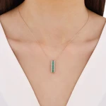 0,91 Karat Smaragd-Diamantkette