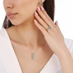 0,91 Karat Smaragd-Diamantkette