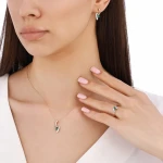 0,35 Karat Smaragd-Diamantkette 0,35 Karat Smaragd-Diamantkette
