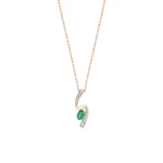 0,35 Karat Smaragd-Diamantkette 0,35 Karat Smaragd-Diamantkette