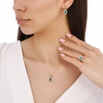 0,81 Karat Smaragd-Diamantkette 0,81 Karat Smaragd-Diamantkette