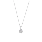 0,19 Karat Tropfen-Baguette-Diamantkette 0,19 Karat Tropfen-Baguette-Diamantkette