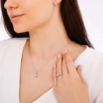 0,19 Karat Tropfen-Baguette-Diamantkette 0,19 Karat Tropfen-Baguette-Diamantkette