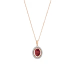 Rubin Diamant Oval-Kette
