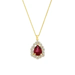 Tropfenförmige Rubin-Diamantkette Tropfenförmige Rubin-Diamantkette