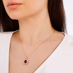 Tropfenförmige Rubin-Diamantkette Tropfenförmige Rubin-Diamantkette