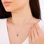 0,62 Karat Tropfen-Saphir-Kette 0,62 Karat Tropfen-Saphir-Kette
