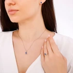 0,62 Karat Tropfen-Saphir-Kette 0,62 Karat Tropfen-Saphir-Kette