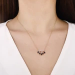 Tropfenschliff Saphir-Diamantkette